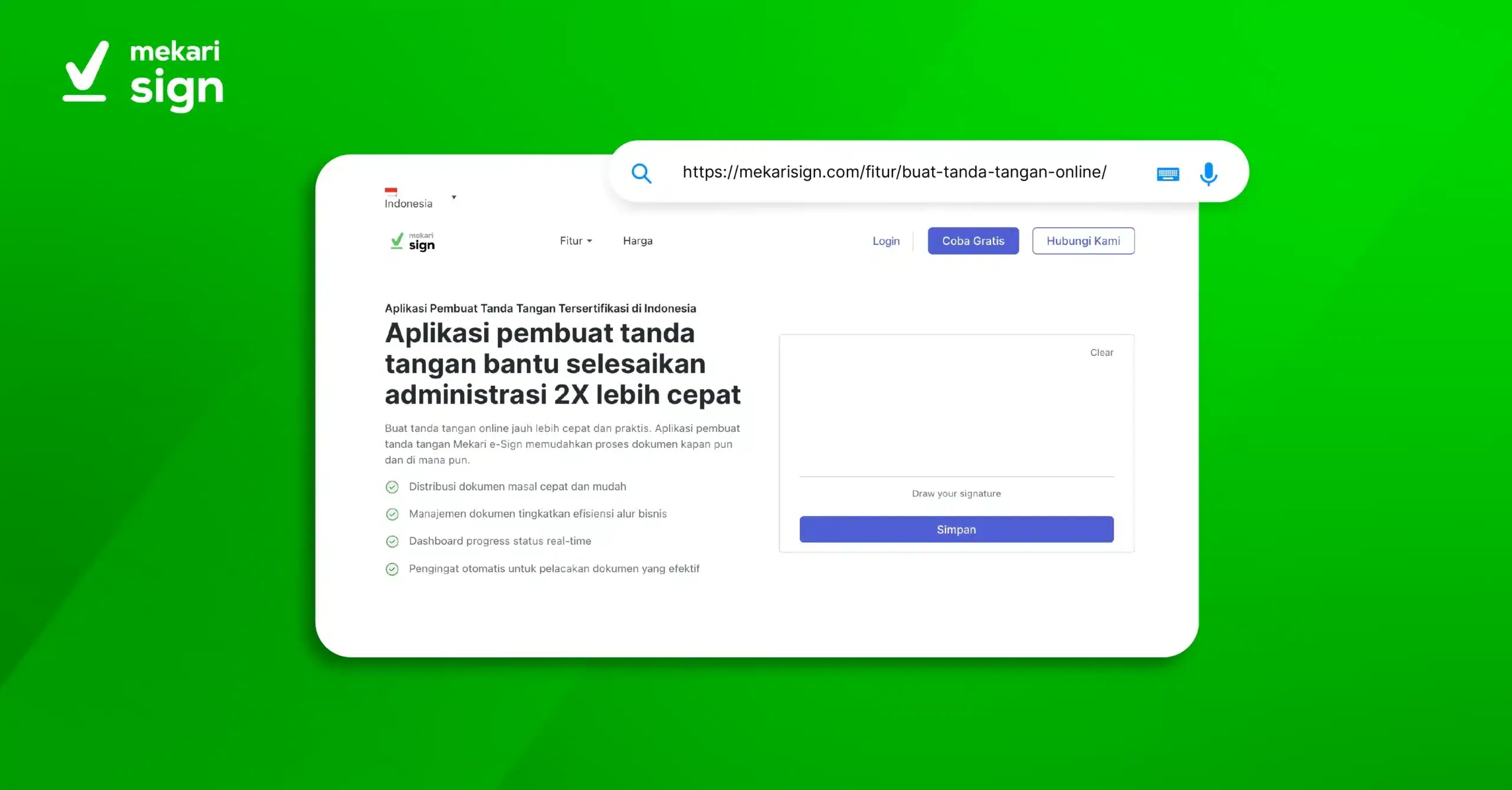 Membuat tanda tangan digital melalui Mekari Sign generator