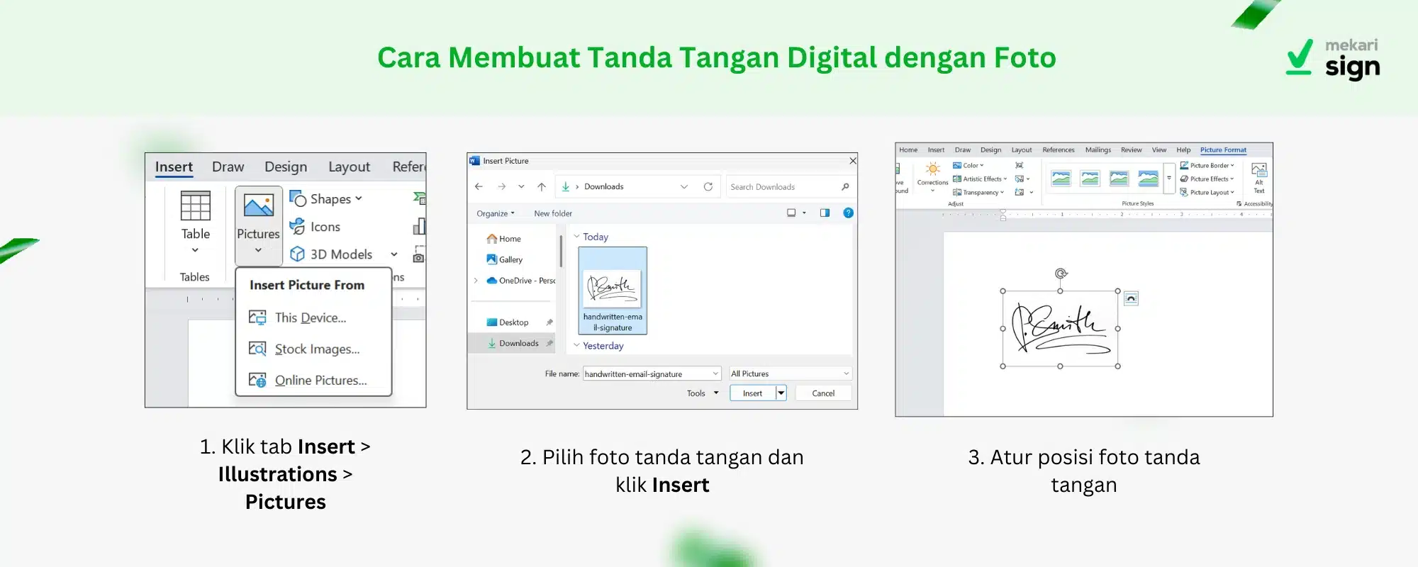 Cara Membuat tanda tangan digital dengan foto tanda tangan