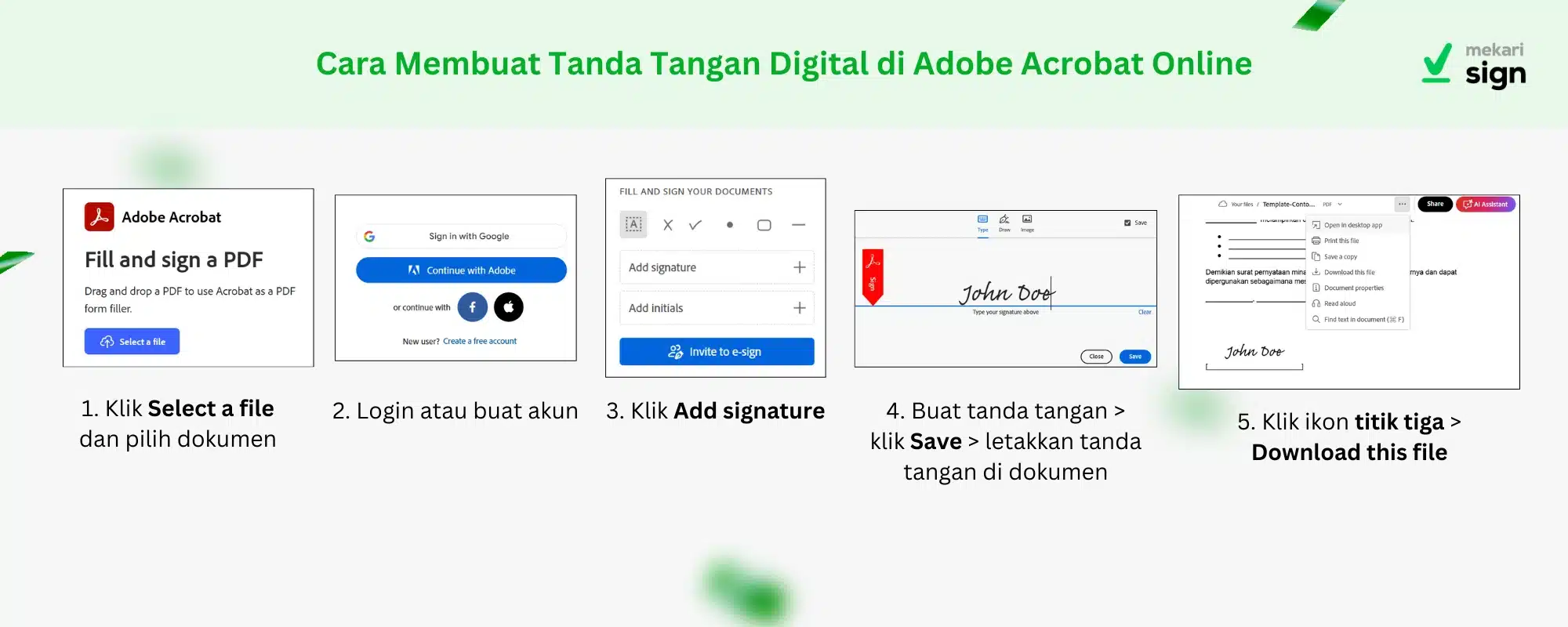 Cara membuat tanda tangan digital di file PDF secara online dengan Adobe Acrobat