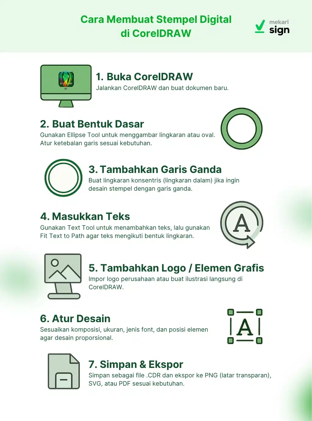 Infografis Cara Membuat Stempel Digital di CorelDRAW