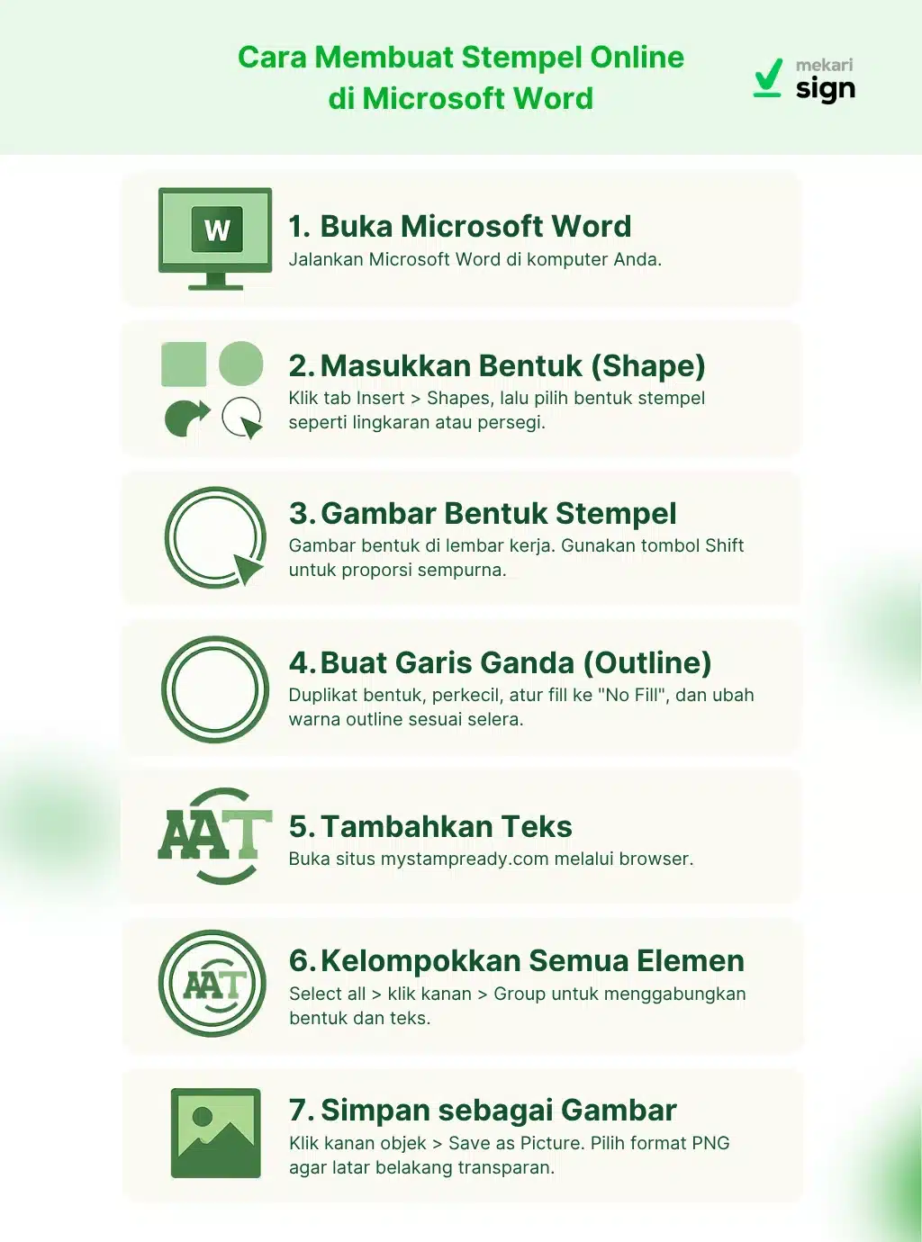 Infografis Cara Membuat Stempel Online di Microsoft Word