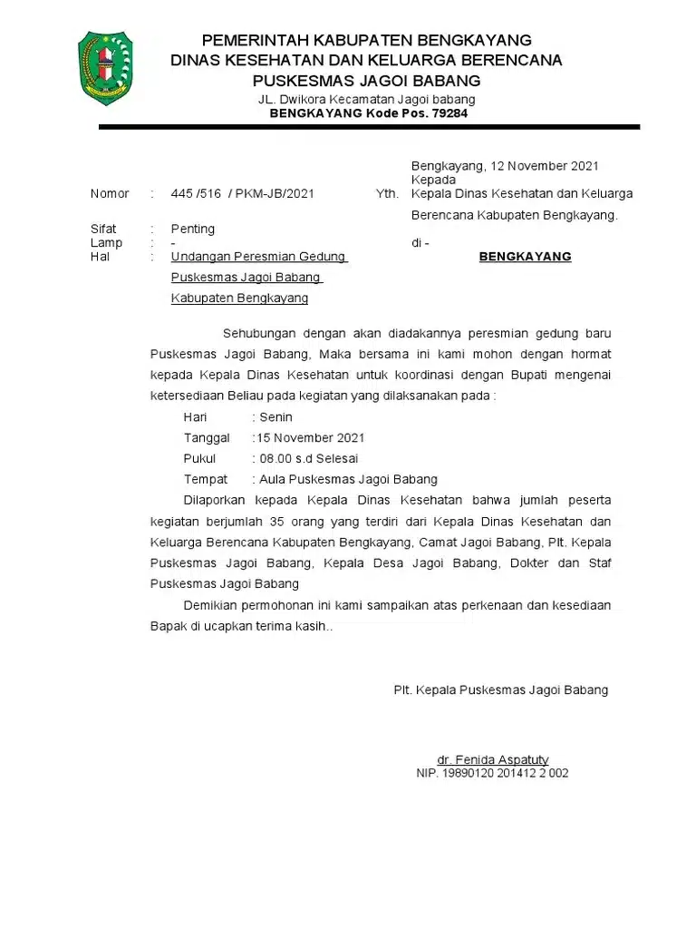 Contoh Surat Undangan Resmi Peresmian Gedung Baru