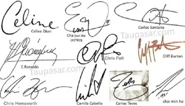 Contoh Tanda Tangan Huruf C