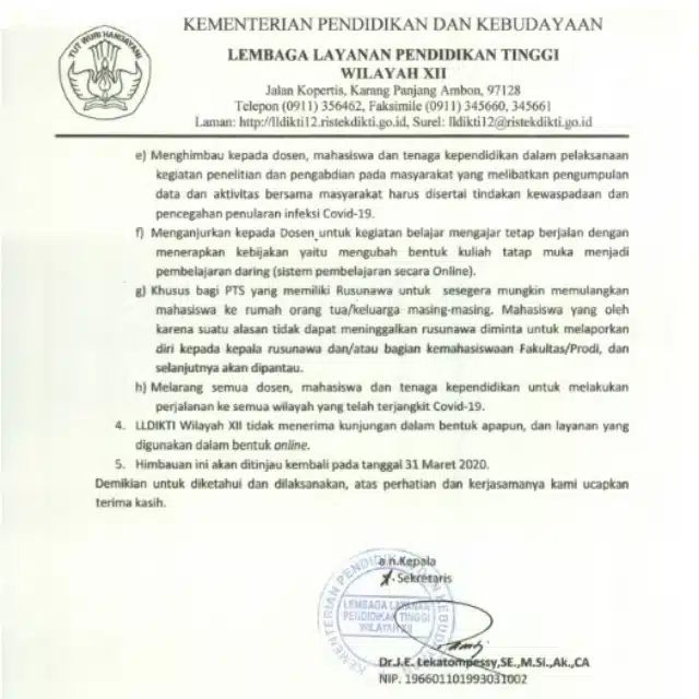Contoh Edaran Acara