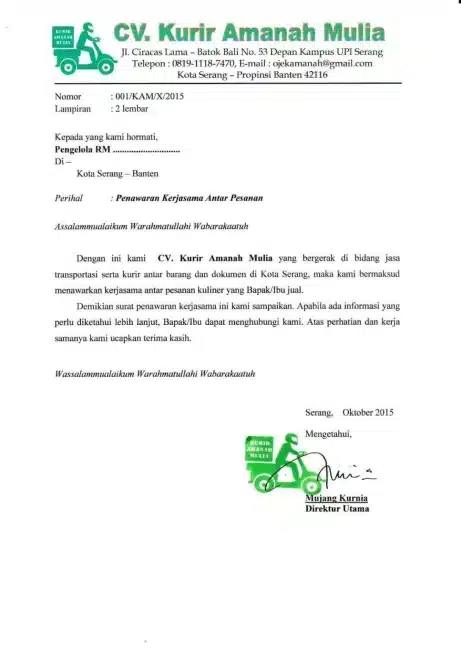 Contoh Penawaran Kerjasama Antar Pesanan