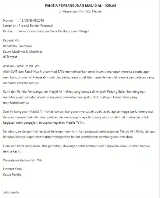 Contoh Pengantar Renovasi Masjid