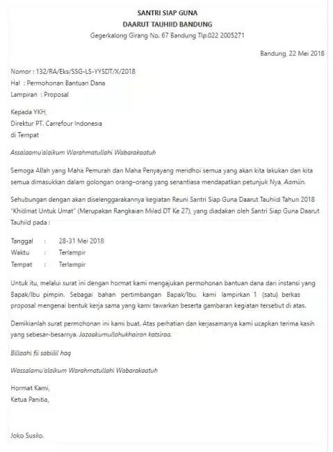 Contoh Pengantar Reuni