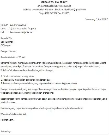 Contoh Surat Bisnis Penawaran Kerjasama