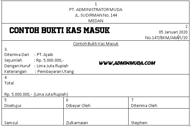referensi bukti kas masuk sebagai salah satu bukti transaksi