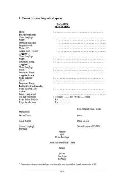 Lembar Pengesahan Laporan