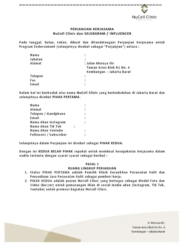 Contoh Kerjasama dengan Influencer