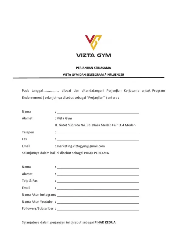 Contoh Kontrak Endorsement 2