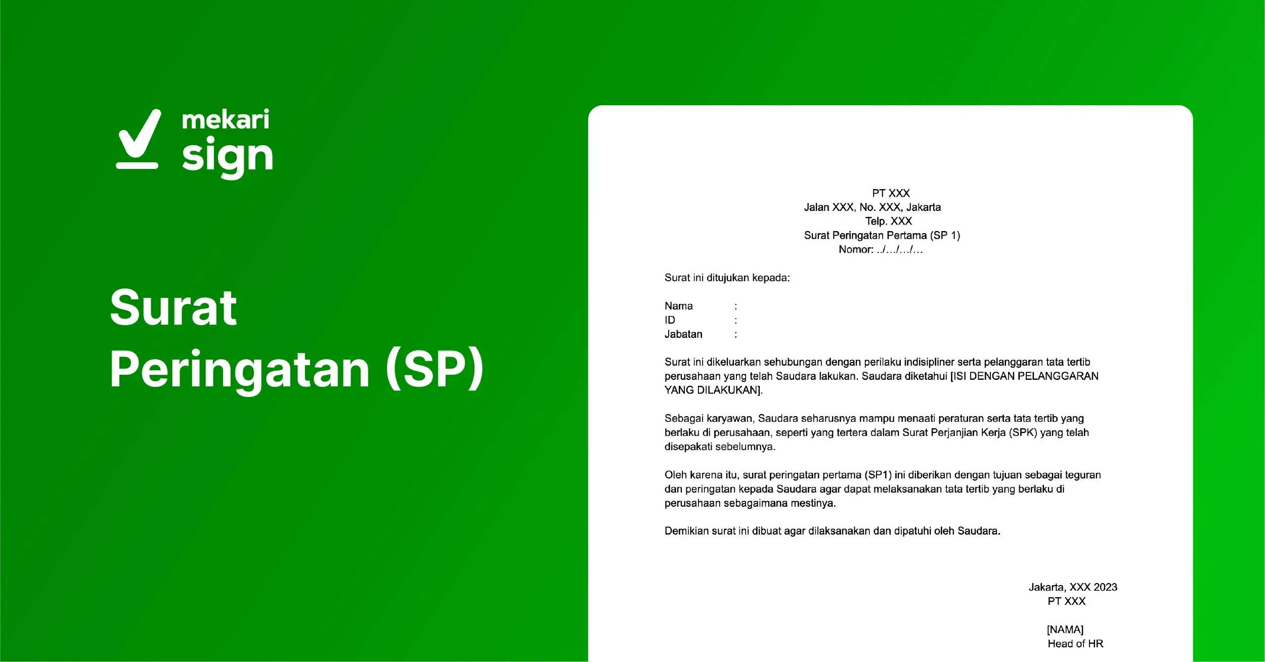 featured image Surat Peringatan (SP) - Mekari Sign