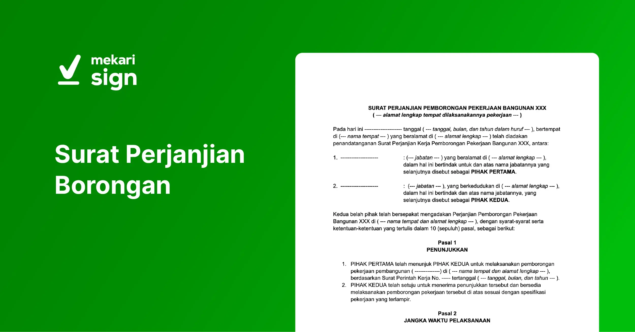 featured image Surat Perjanjian Borongan