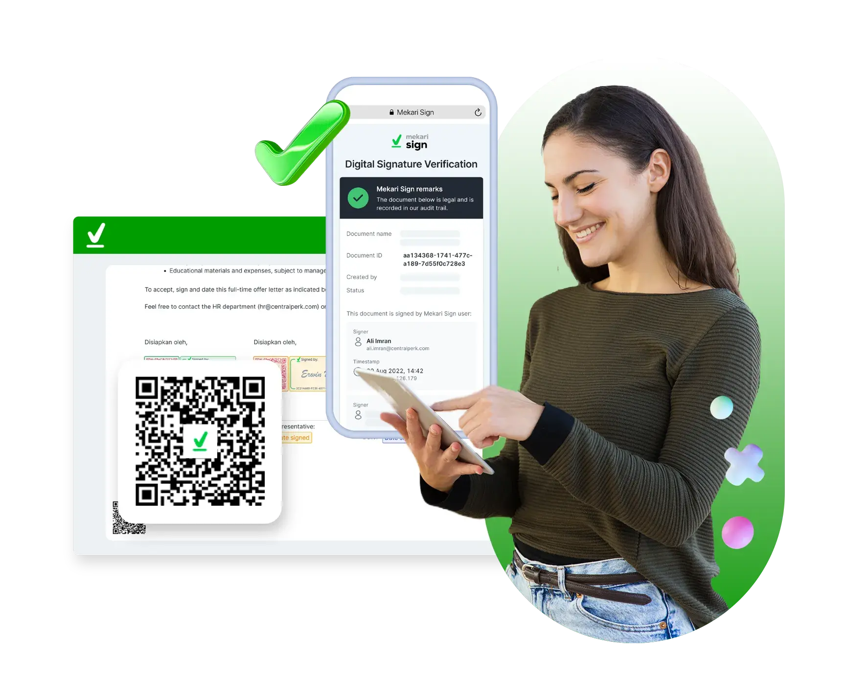 Headline tanda tangan barcode