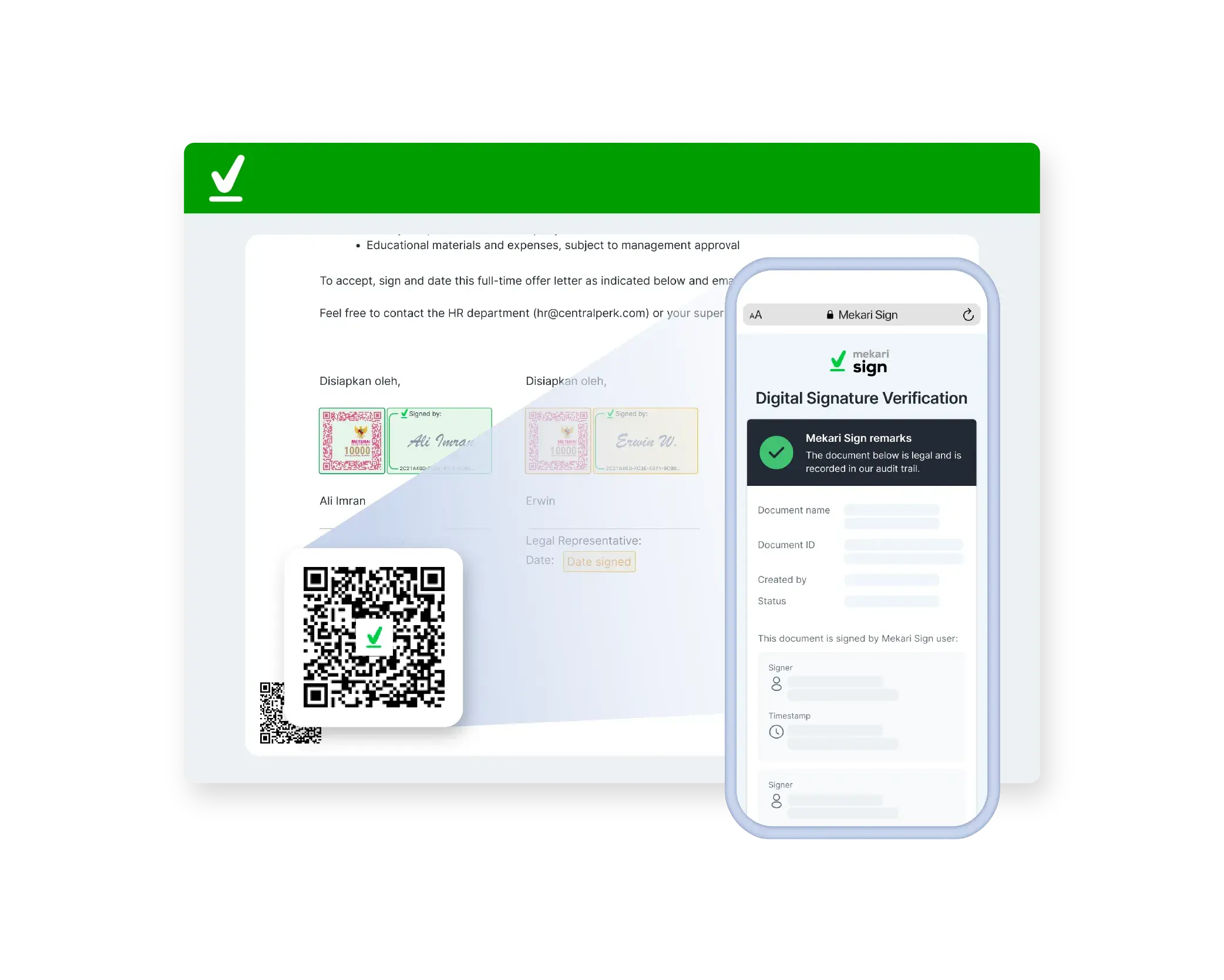 kelebihan tanda tangan barcode yang pertama adalah lebih mudah mengecek sertifikasi tanda tangan elektronik