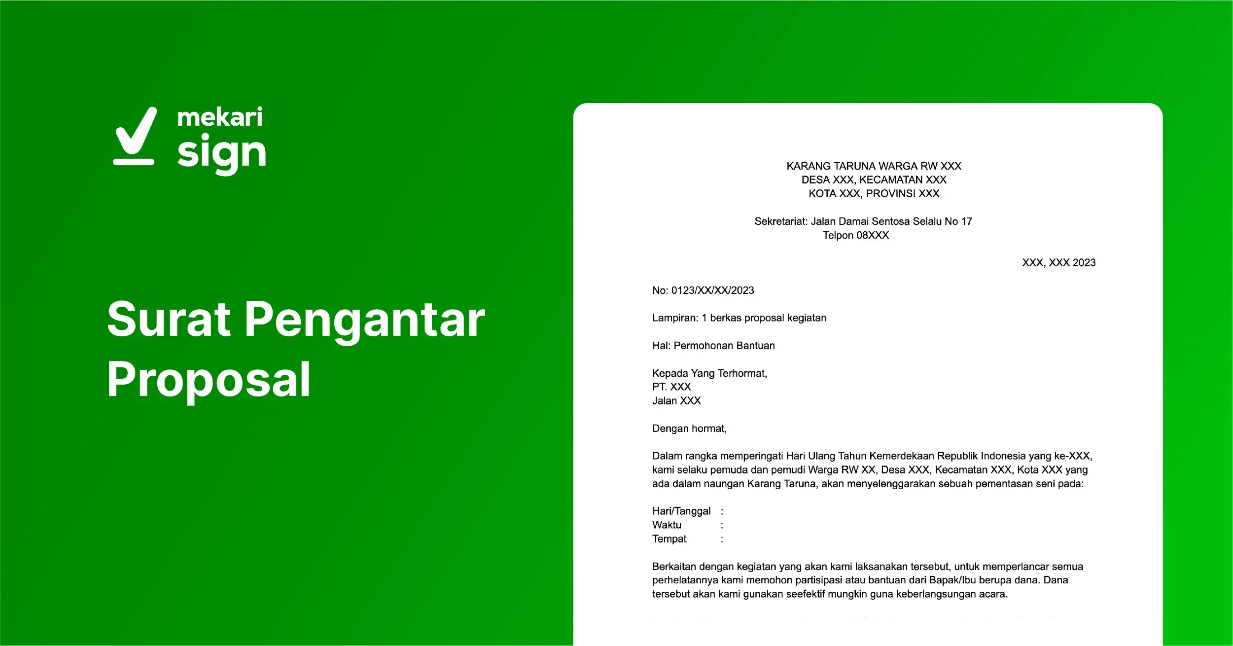 Surat Pengantar Proposal - Mekari Sign