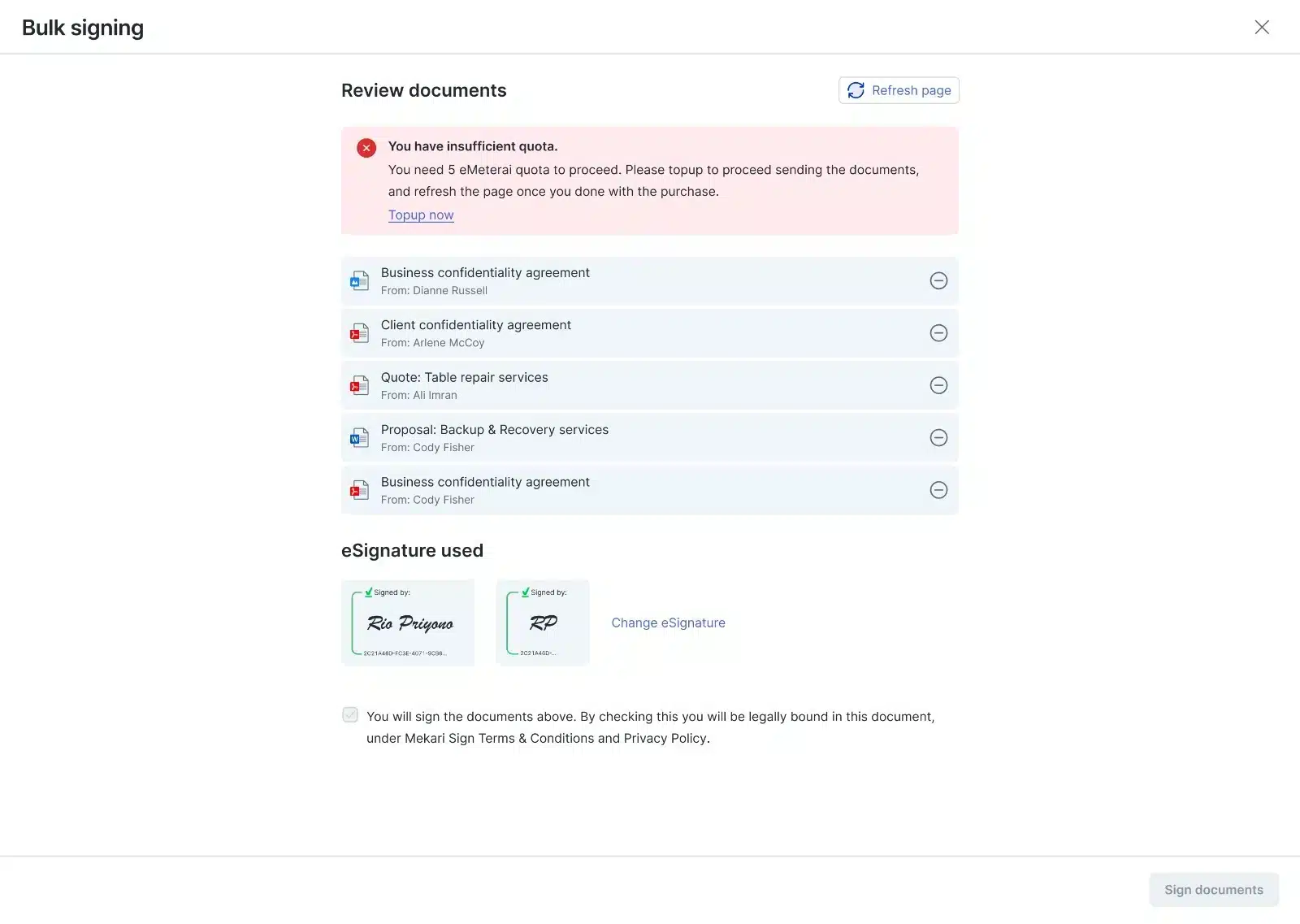 Bulk Signing dengan Meterai