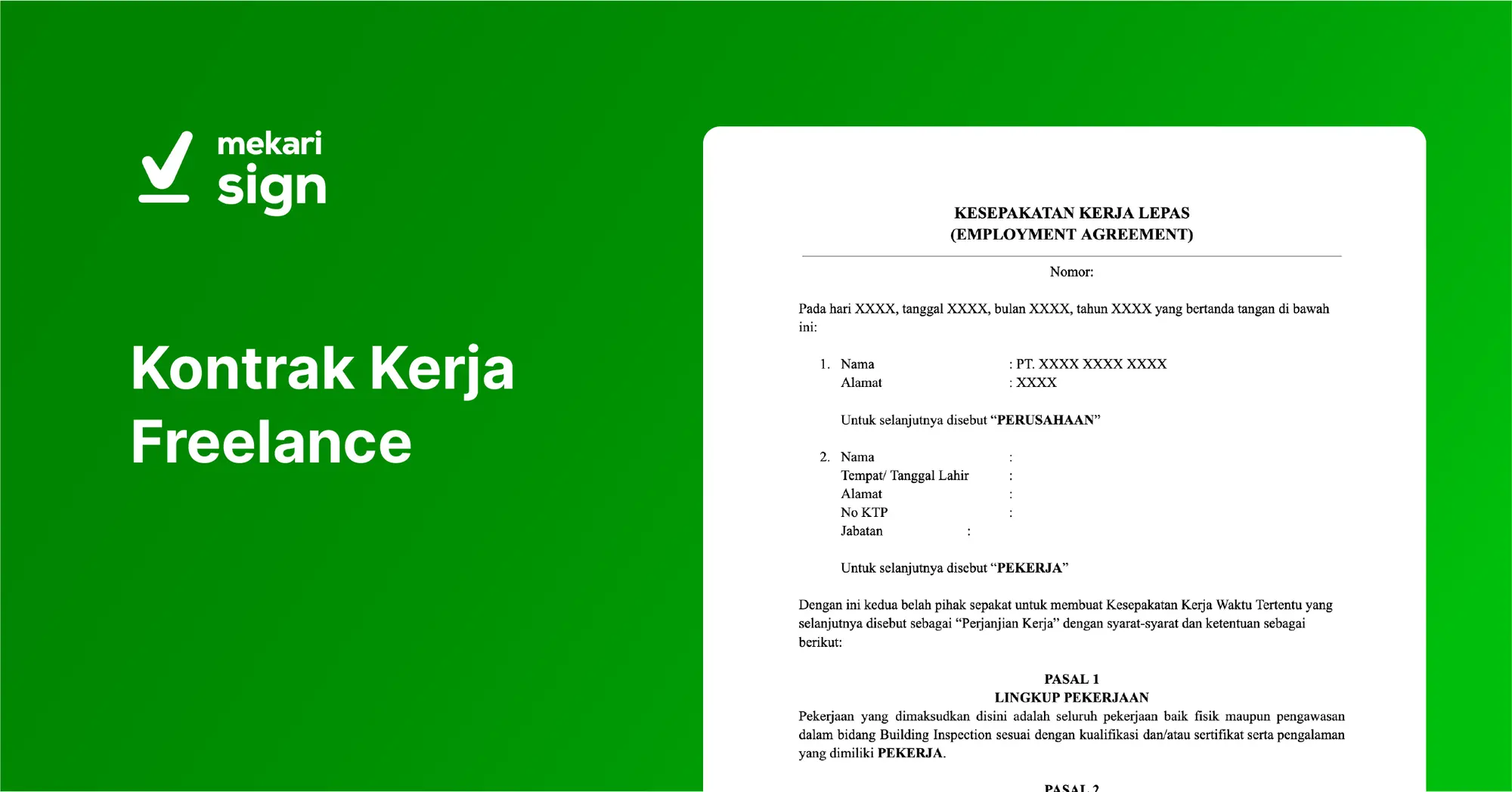 Template Kontrak Kerja Freelance