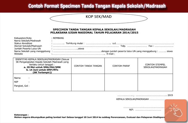 Spesimen Tanda Tangan Yayasan Pendidikan
