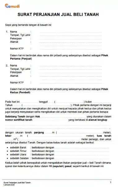Contoh PPJB Tanah
