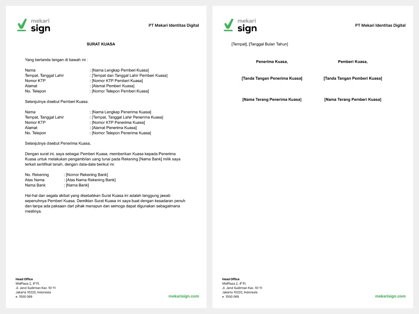 surat kuasa pengambilan sertifikat tanah di bank