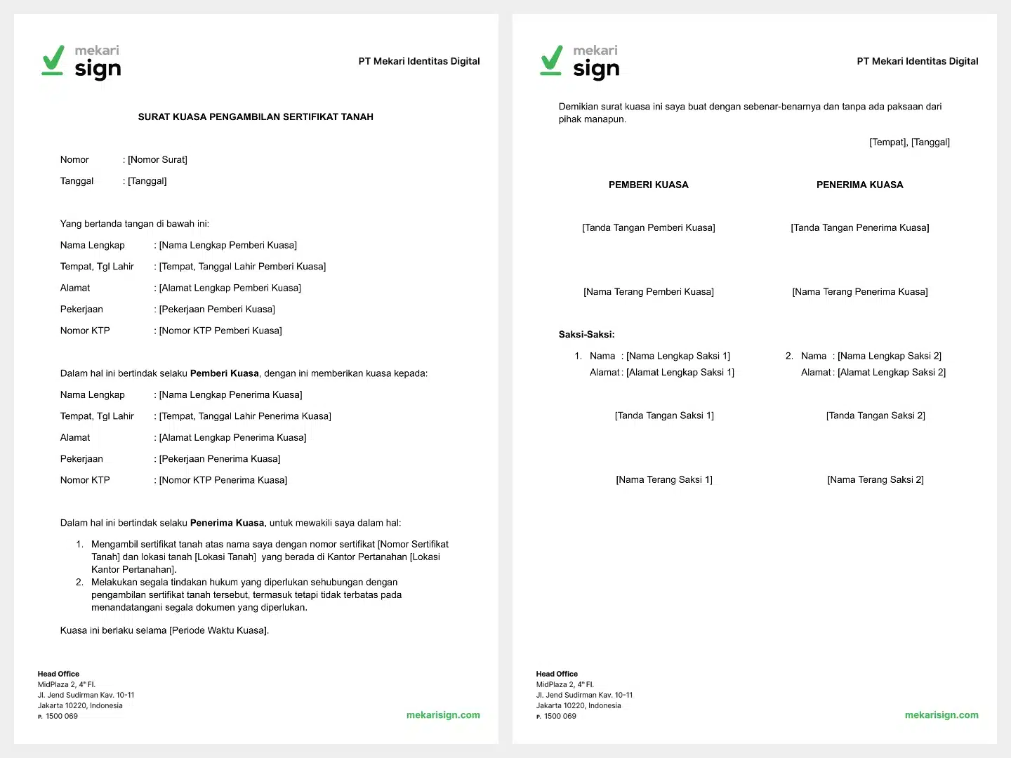 surat kuasa pengambilan sertifikat tanah