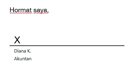 signature line siap digunakan di dokumen Word
