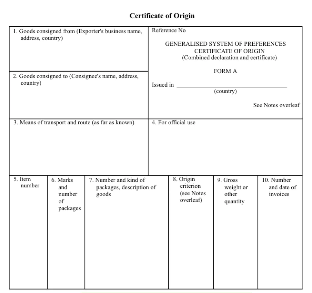 Contoh Certificate of Origin atau Surat Keterangan Asal